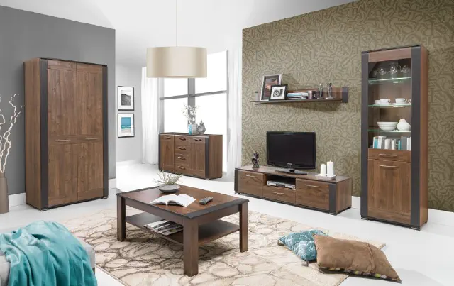 zestaw mebli do salonu naomi ii orzech + wenge