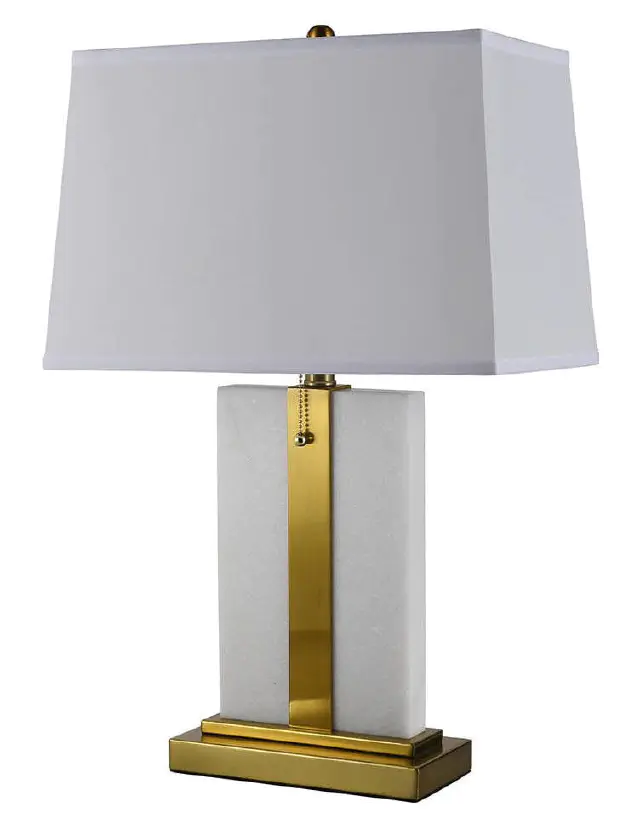 lampa stołowa mi-ri marmur- biel- złoto wys- 64-5cm