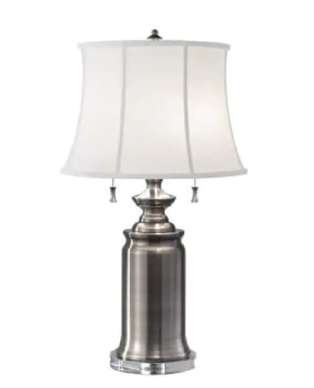 lampa stołowa wilington nikiel- biel 41x41x69cm