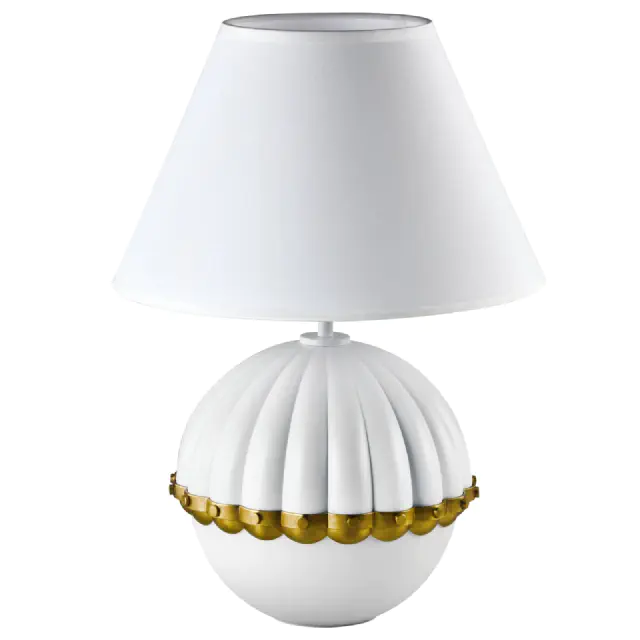 lampa stołowa pralines biel- mosiądz 31x31x43cm