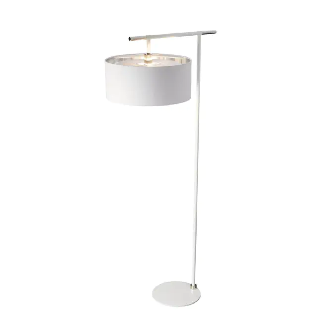 lampa podłogowa balance nikiel- biel 45-5x161-6cm