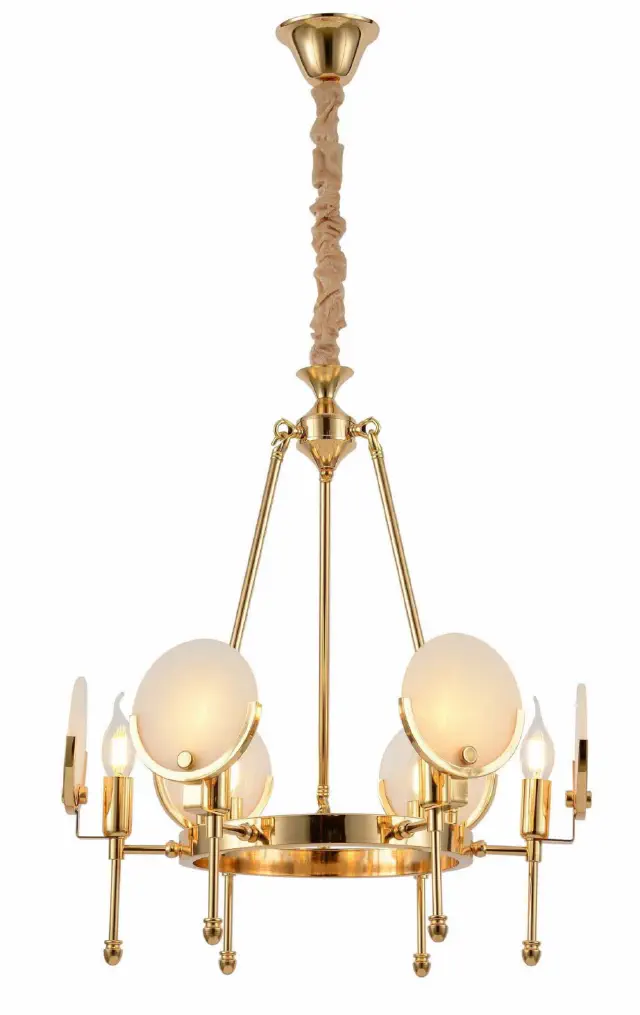 lampa sufitowa wisząca aerio 6 chrom- krem 54x54x58cm