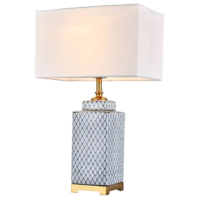 lampa stołowa patrice granat- biel wys- 67cm