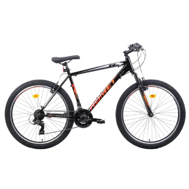 rower górski romet rambler r6.0 2022, kolor czarno-pomarańczowy, rozmiar 19"