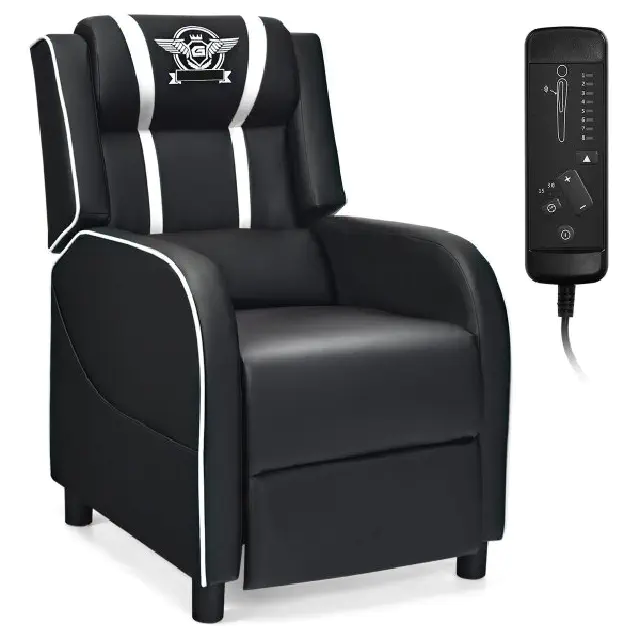 fotel gamingowy recliner z poduszką lędźwiową