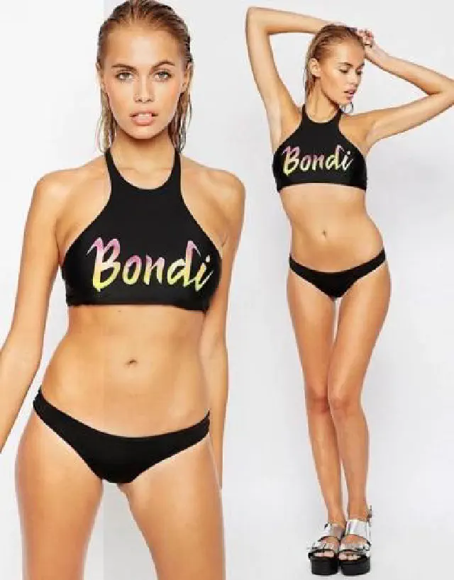 bondi czarne bikini strój kąpielowy set