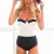 monokini czarno-białe w stylu retro