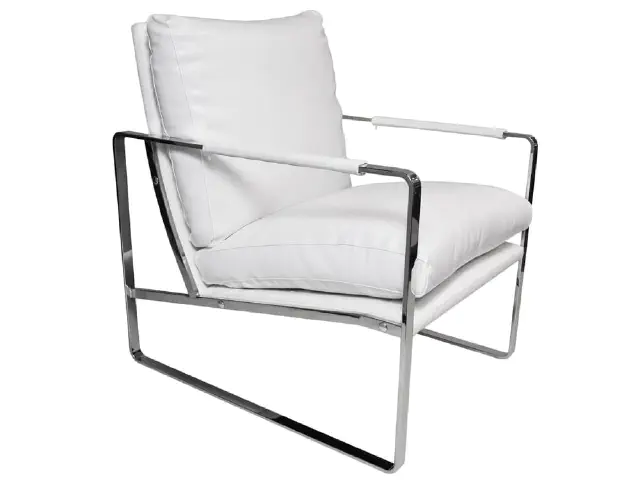 fotel kirby biały- srebro 85x66x89cm