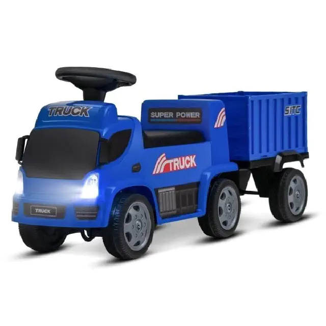 zabawkowy pojazd dla dzieci z przyczepą