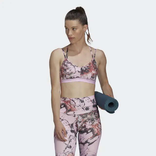 yoga essentials studio light-support allover print bra