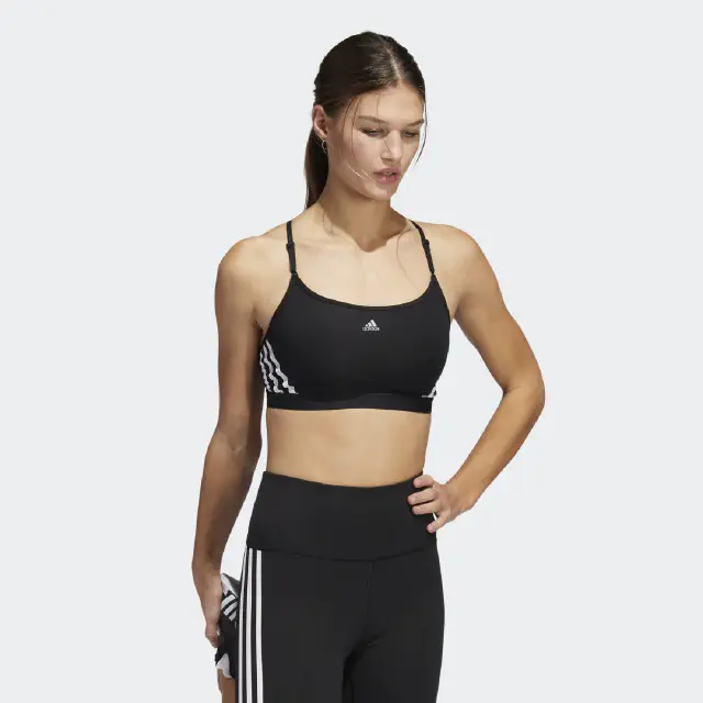 adidas aeroreact training light-support 3-stripes bra