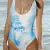 monokini niebieskie z napisem mermaid of duty